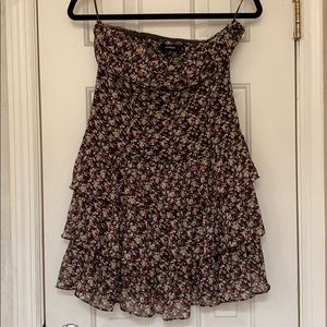 Express Floral Strapless Mini Dress, S